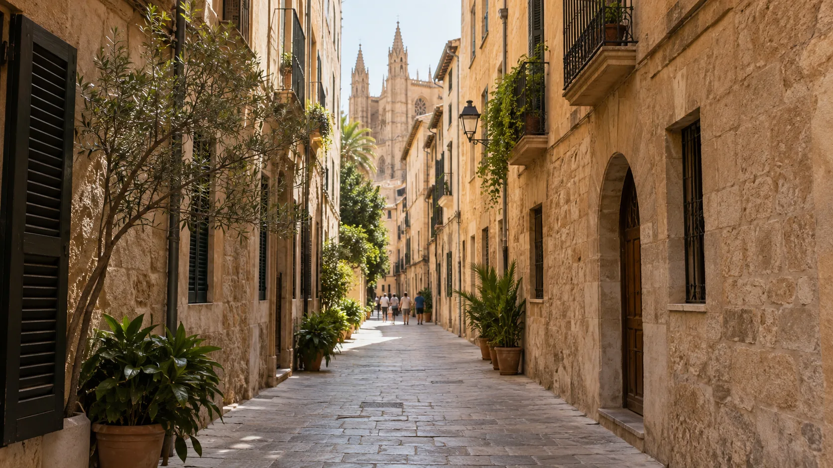 Calle histórica del barrio judío El Call en Palma de Mallorca