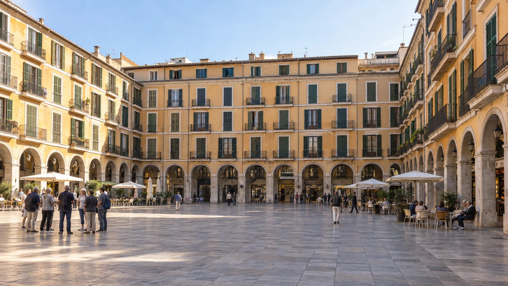 Palma Walking Tour por la Plaza Mayor del casco antiguo de Palma